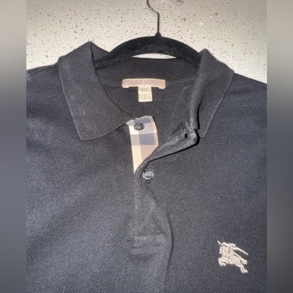 Burberry Brit Men’s Small Solid Black Polo Logo Shirt - Picture 8 of 10